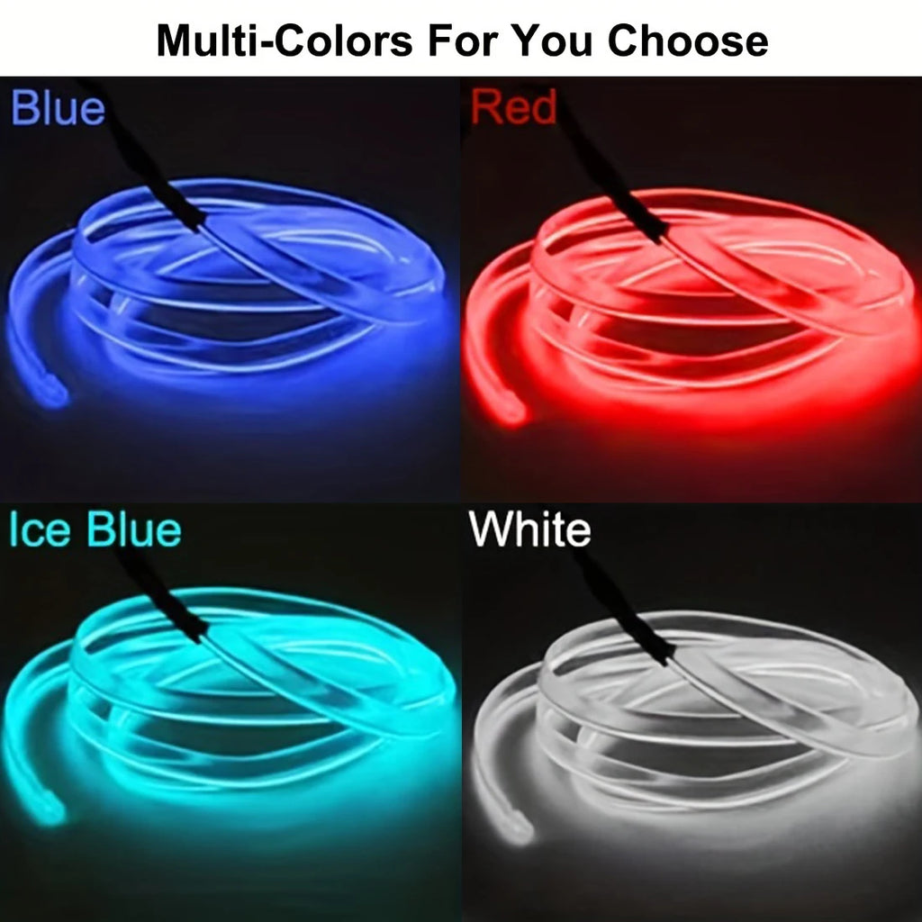 5m EL Wire Car Interior Ambient Lights Strip USB DIY Decorative Dash Board Console Auto LED Ambient Light Car Interior Lamps