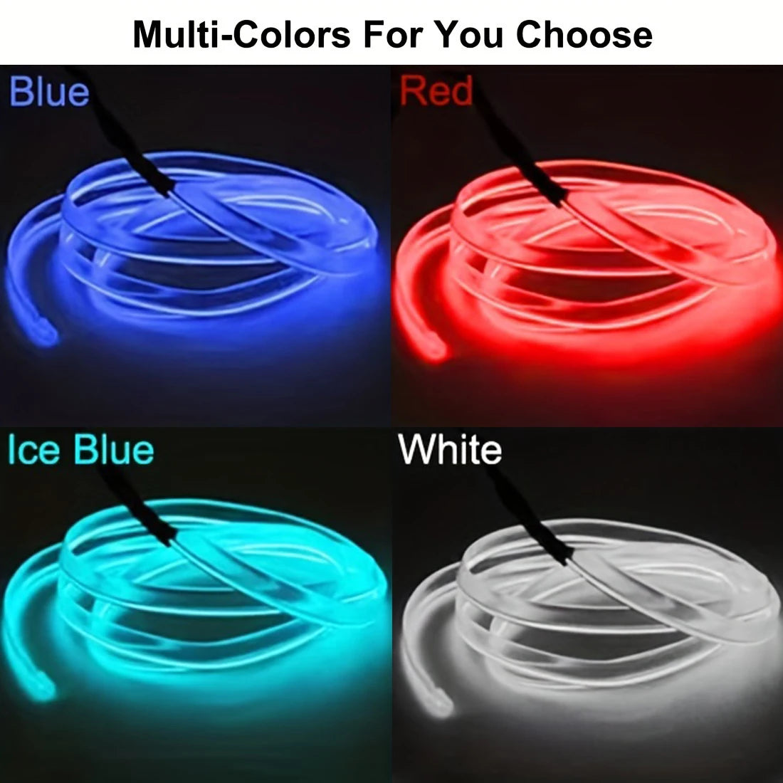 5m EL Wire Car Interior Ambient Lights Strip USB DIY Decorative Dash Board Console Auto LED Ambient Light Car Interior Lamps