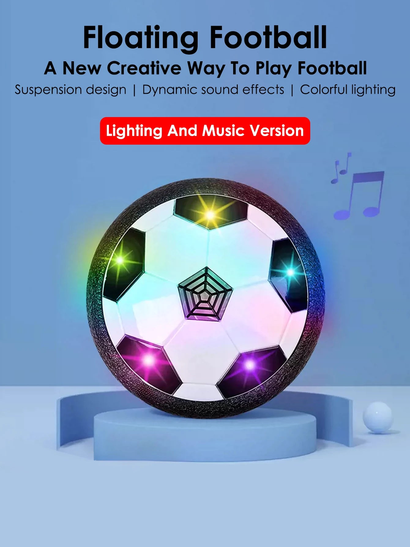 LED Hover Soccer Ball Air Power Training Ball Playing Football Indoor Outdoor Game  Sport Toys  Birthday Gifts for Kids Soccer
