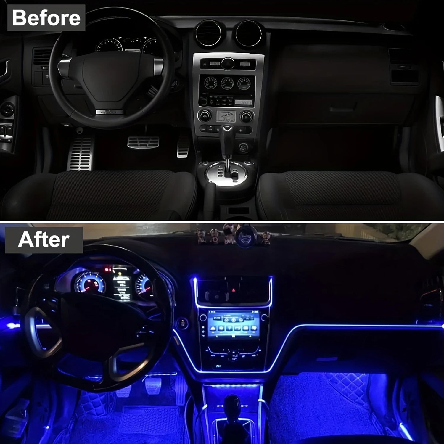 5m EL Wire Car Interior Ambient Lights Strip USB DIY Decorative Dash Board Console Auto LED Ambient Light Car Interior Lamps
