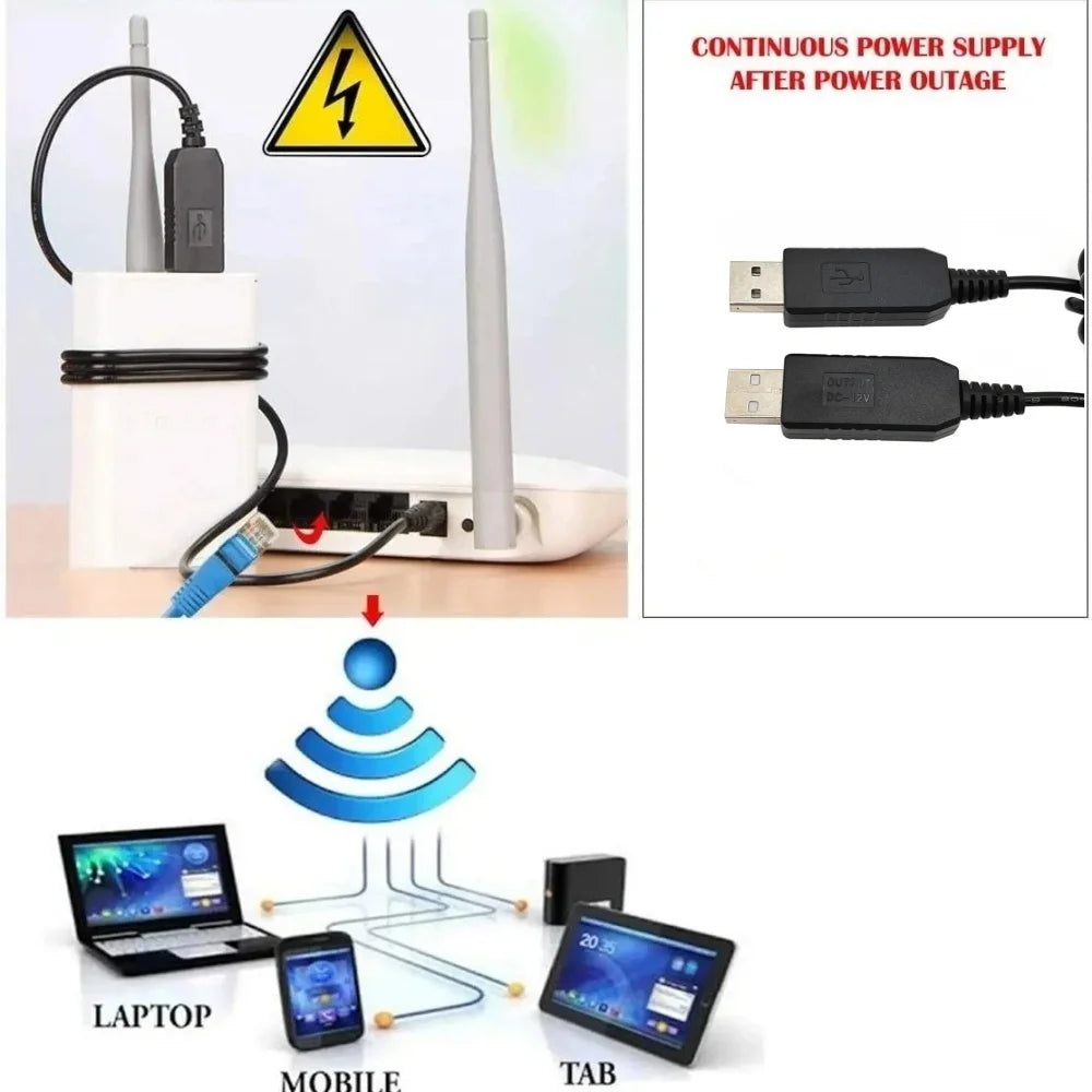 5.5*2.1mm WiFi To Power Cable Connector Power Supply Cable DC 5V To 5V/9V/12V Step Up Module USB Cable Booster Converter Adapter