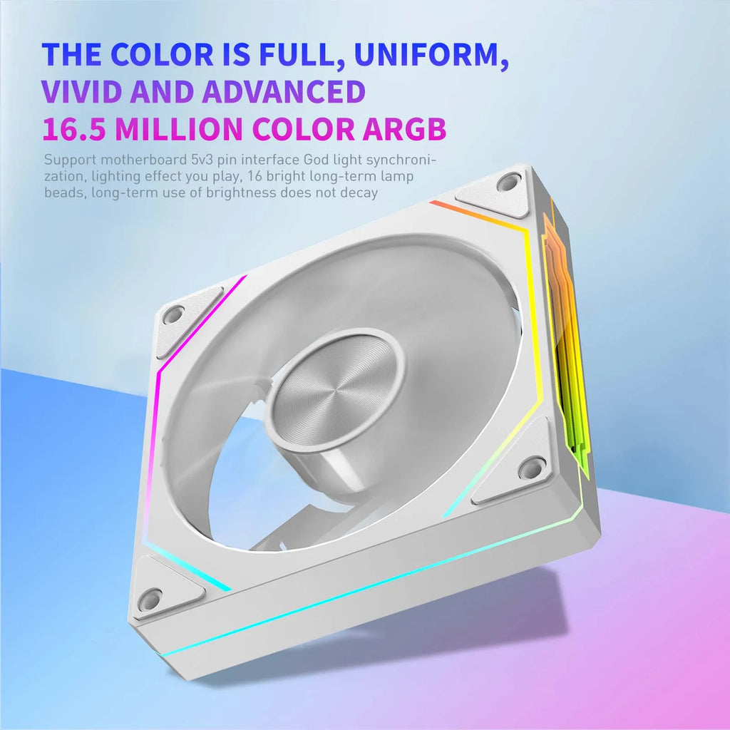 LDPCSJ OEM PRISM 5 PRO Computer Chassis Fan 12cm ARGB 4 Pin PWM Quiet Cooling Fan 12V Large Air Volume 45.2CFM/600-1800RPM
