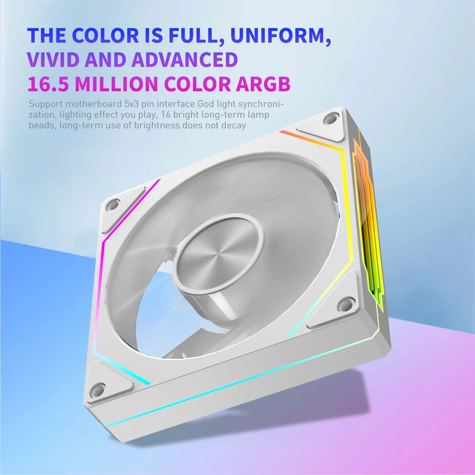 LDPCSJ OEM PRISM 5 PRO Computer Chassis Fan 12cm ARGB 4 Pin PWM Quiet Cooling Fan 12V Large Air Volume 45.2CFM/600-1800RPM
