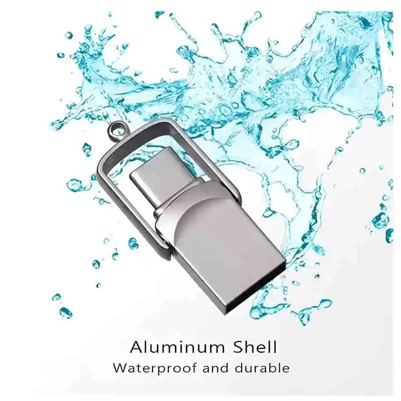 High-Speed 2in1 USB Flash Drive Pen Drive with Type-C 32GB/64GB/128GB Dual Function Data Storage Device Compatible with PC