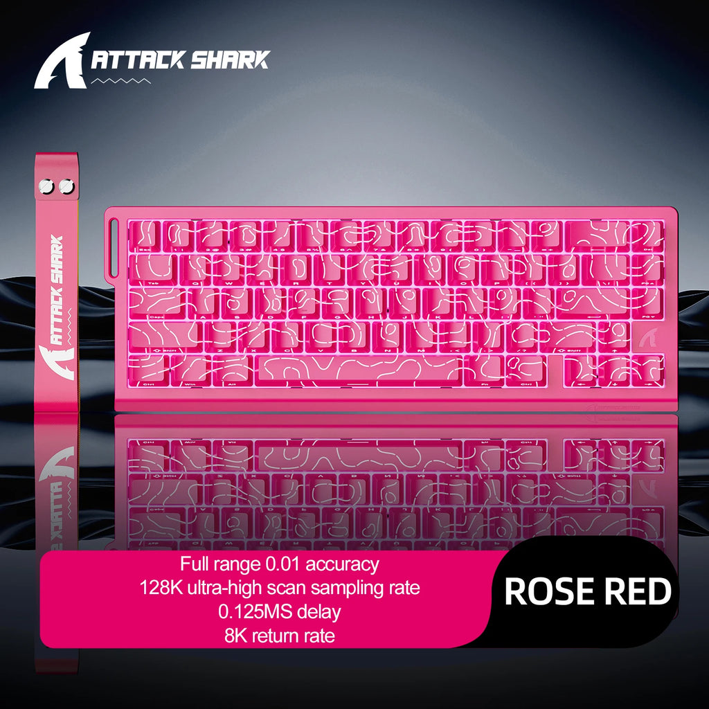 X68HE ATTACK SHARK Magnetic Gaming Keyboard Mechanical Wired for Pro Gaming 0.01mm Rapid Trigg 8000Hz SOCD/Rs 0.125ms 128K Rate