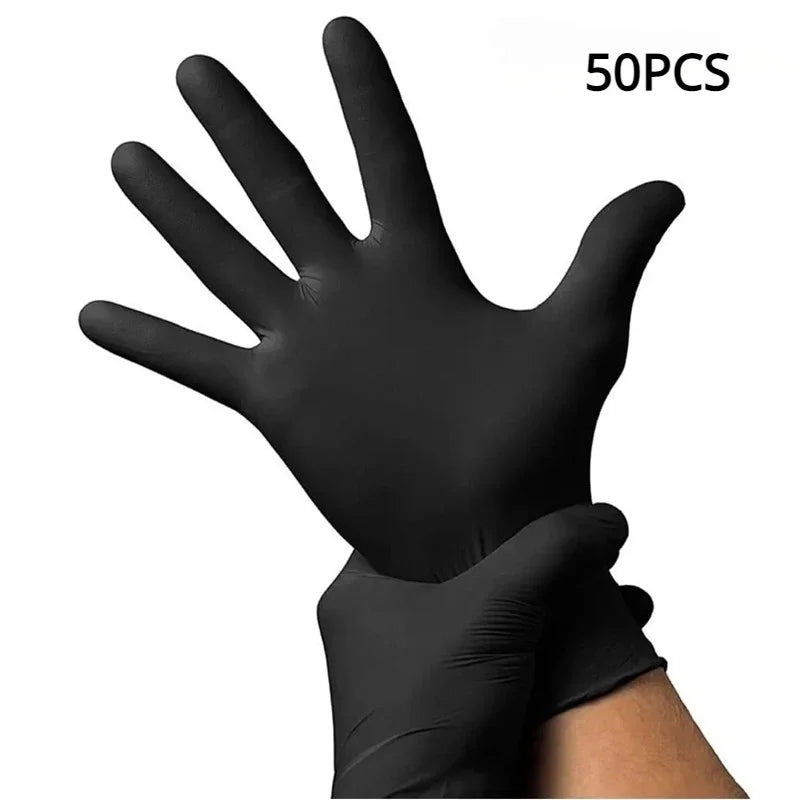 Black Disposable Nitrile Gloves Latex & Powder Free for Tattooing Manicures Salon Cleaning Disposable Food Working Latex Glove