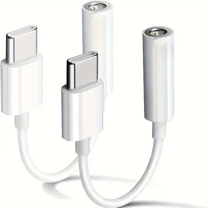 USB-C to 3.5mm Audio Headphone Adapter - HiFi 2 Pack Compatible with Apple iPhone 17 16 15 SamsungType C to Cord Jack Dongle Ada