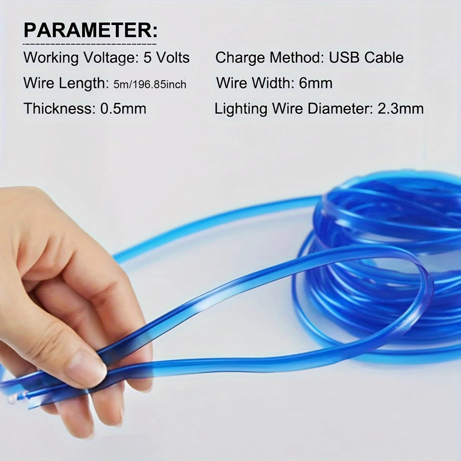 5m EL Wire Car Interior Ambient Lights Strip USB DIY Decorative Dash Board Console Auto LED Ambient Light Car Interior Lamps