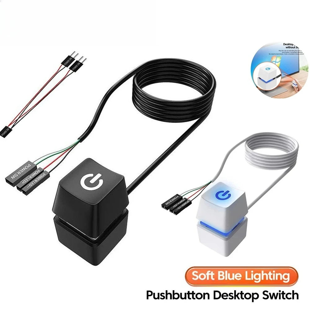 Computer Desktop Power Switch Extension Cable LED Motherboard External Start On Off Button 1 1.85 2 5 10M For Home Office