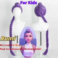 Devil Hunter Purple black Red long hair Mira Rumi Zoe Kpop children girl Cosplay wig Halloween Cosplay prop