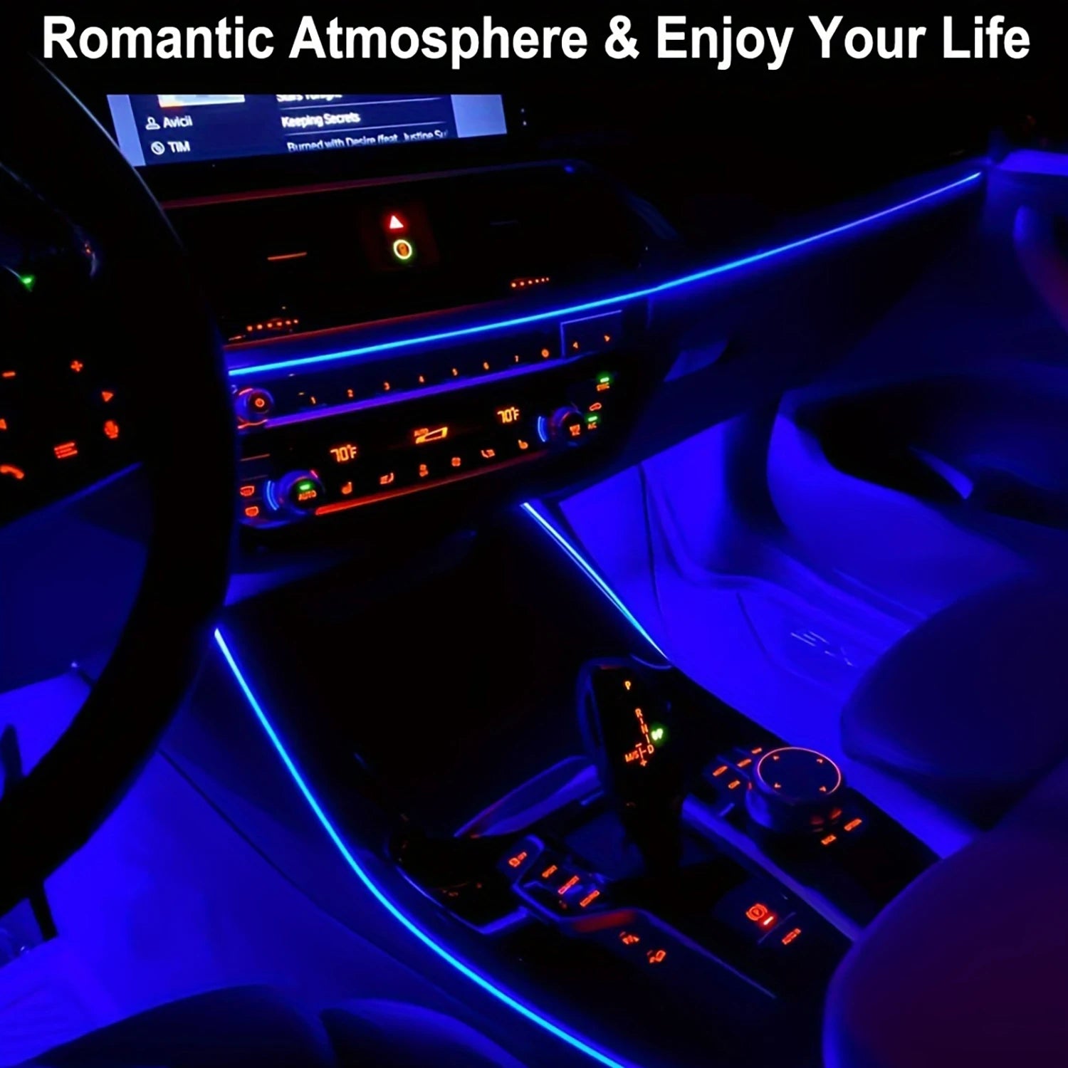 5m EL Wire Car Interior Ambient Lights Strip USB DIY Decorative Dash Board Console Auto LED Ambient Light Car Interior Lamps