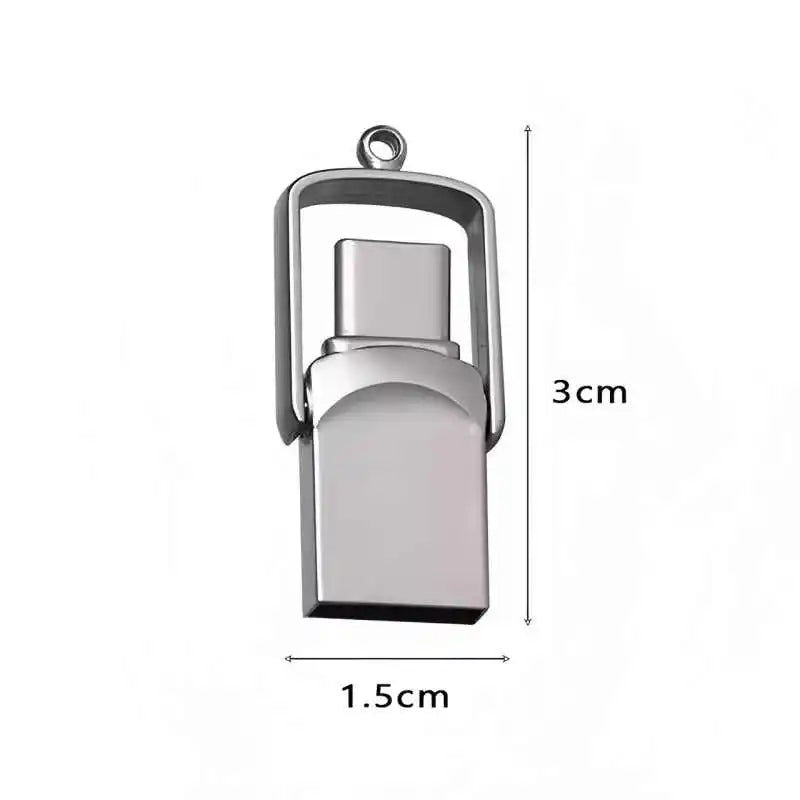 High-Speed 2in1 USB Flash Drive Pen Drive with Type-C 32GB/64GB/128GB Dual Function Data Storage Device Compatible with PC