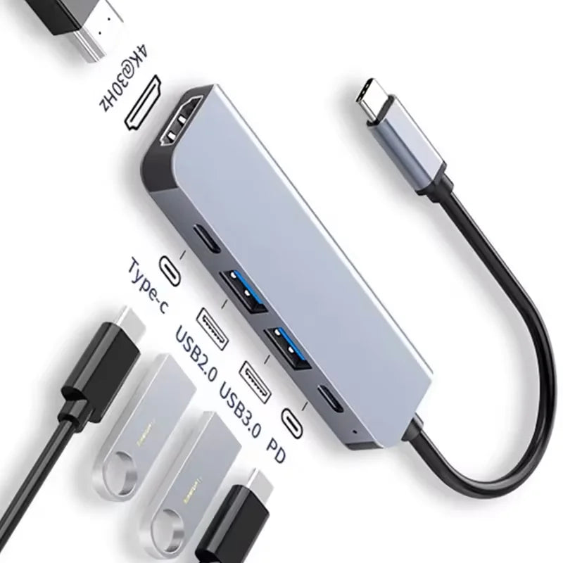 USB C Hub to 4K HDMI-Compatible USB 3.0 2.0 Type C PD Charging Dock for MacBook iPad Samsung S10 Dex TV Mouse Keyboard U Disk