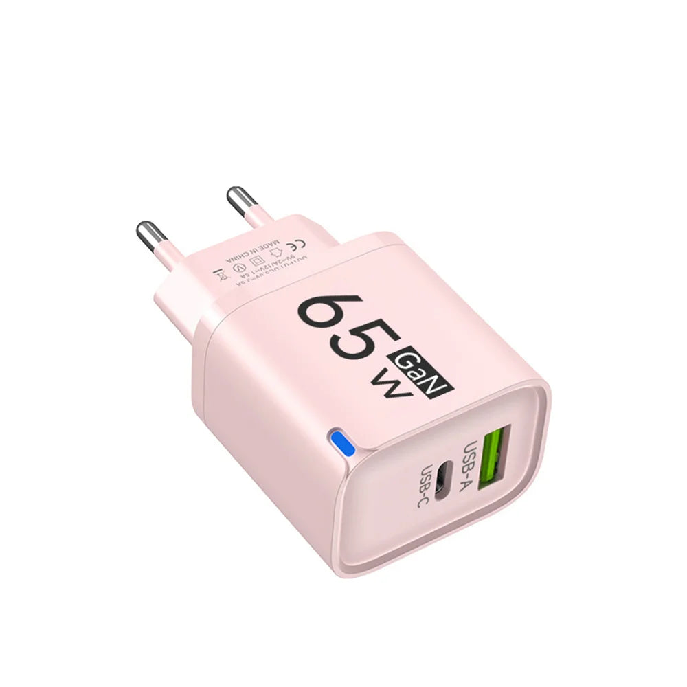65W USB Fast Charging Charger Type C High Speed Charge Mobile Phone Wall Adapter For iPhone Honor Xiaomi Huawei Samsung Oneplus