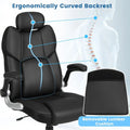 Ergonomic Massage Office Chair with Removable Lumbar Cushion, Adjustable Recline, and Padded Armrests for Home or Office Use, Bl