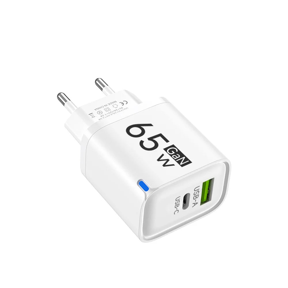 65W USB Fast Charging Charger Type C High Speed Charge Mobile Phone Wall Adapter For iPhone Honor Xiaomi Huawei Samsung Oneplus