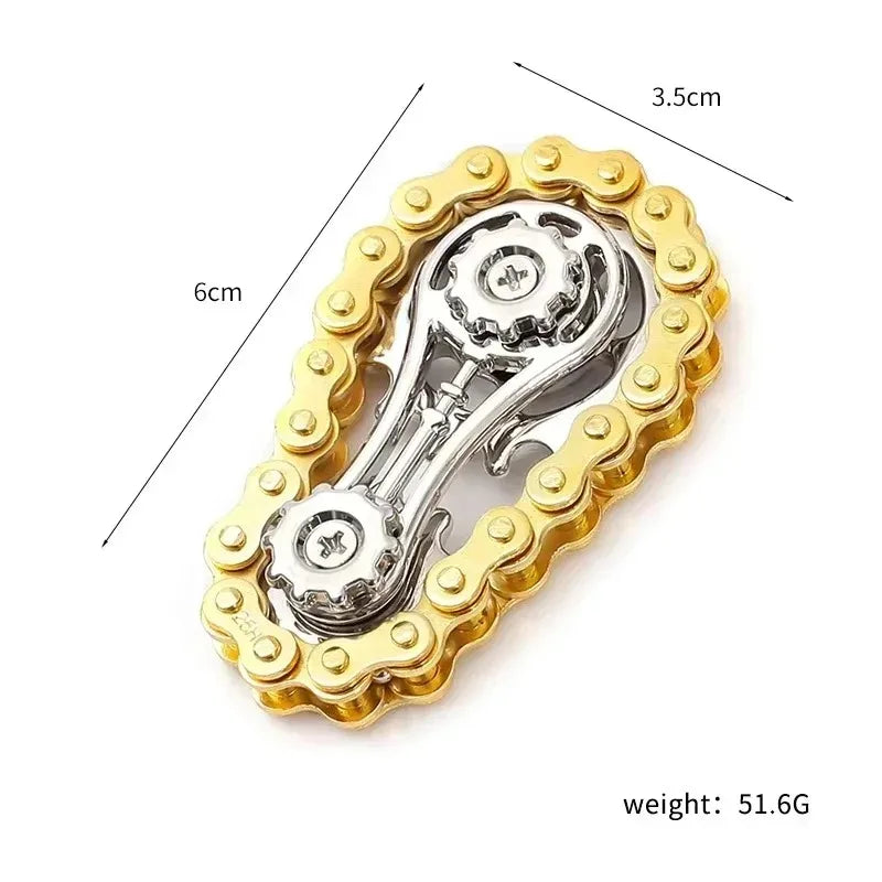 Metal Sprockets Flywheel Gear Fingertip Gyro Fidgeting Spinner Antistress Anxiety Bike Chains Spinner Fidget Toys for Adult Kids